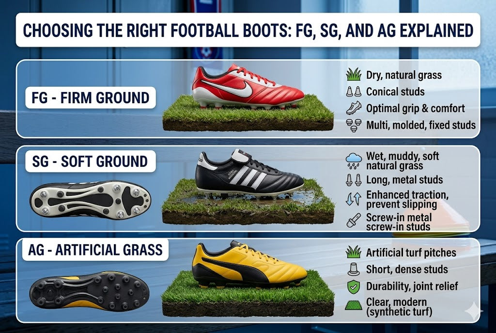 Choosing the Right Football Boots: FG, SG, and AG Explained